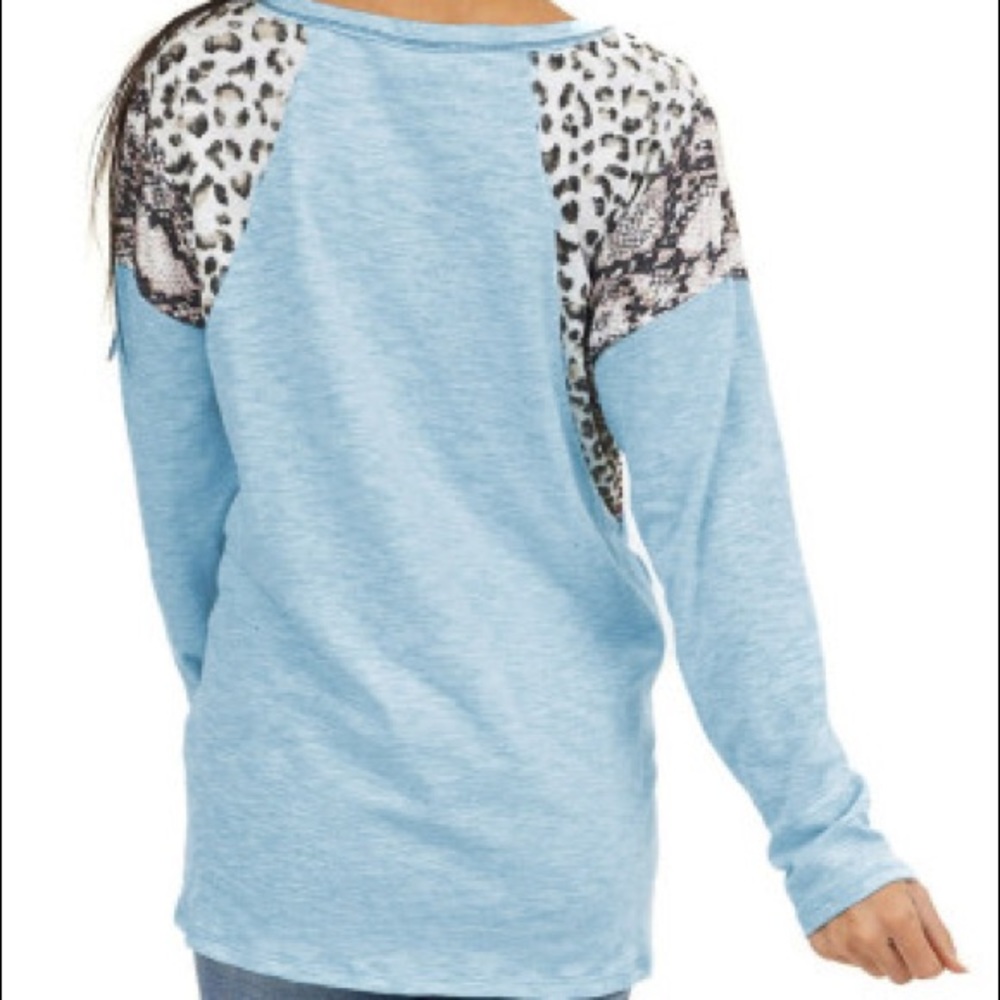 FINALPRICE HP Blue Long Sleeve Top Leopard - Picture 4 of 9